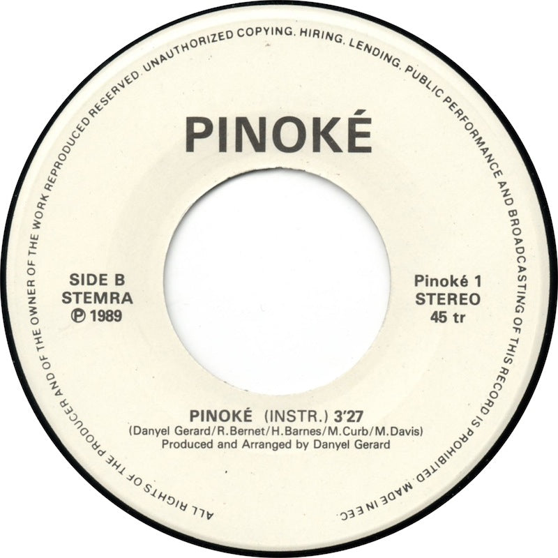 Danyel Gerard - Pinoke Vinyl Singles Vinyl Very Good (VG) <br> Hoes Good Plus (G+)