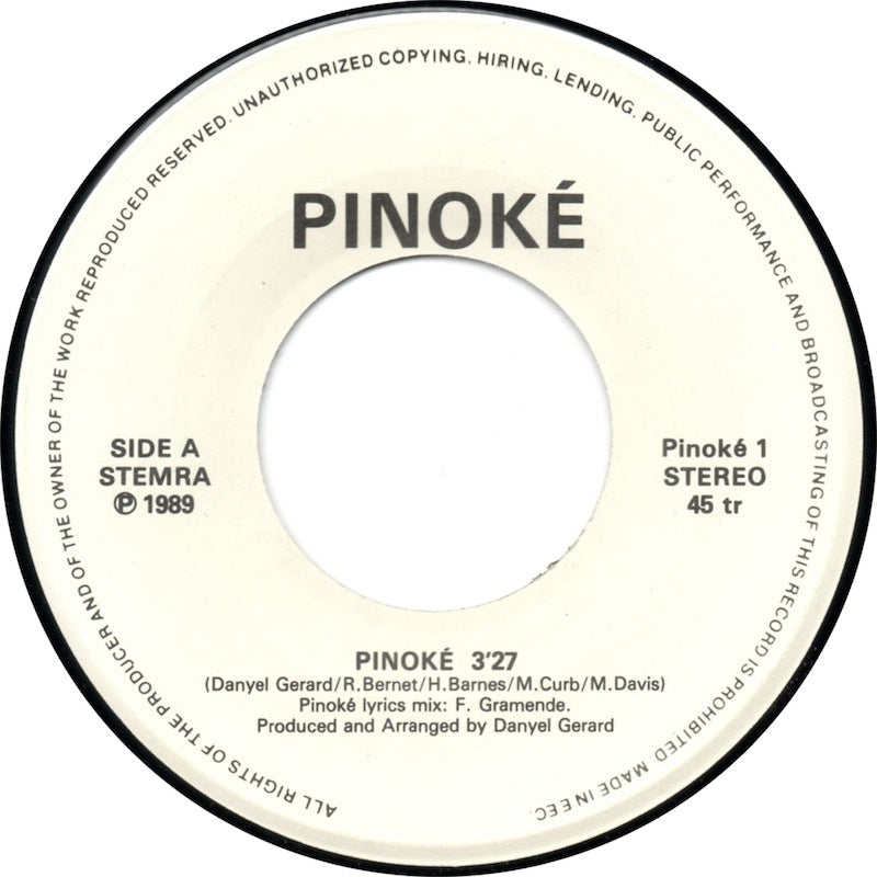 Danyel Gerard - Pinoke Vinyl Singles Vinyl Very Good (VG) <br> Hoes Good Plus (G+)