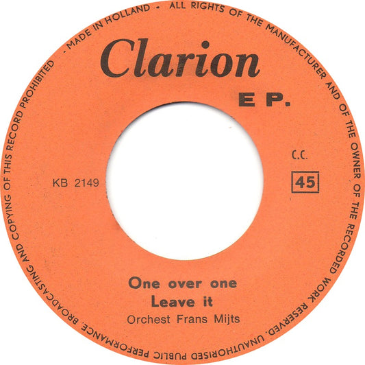 Orkest Frans Mijts - One Over One (EP) 03307 Vinyl Singles EP VINYLSINGLES.NL