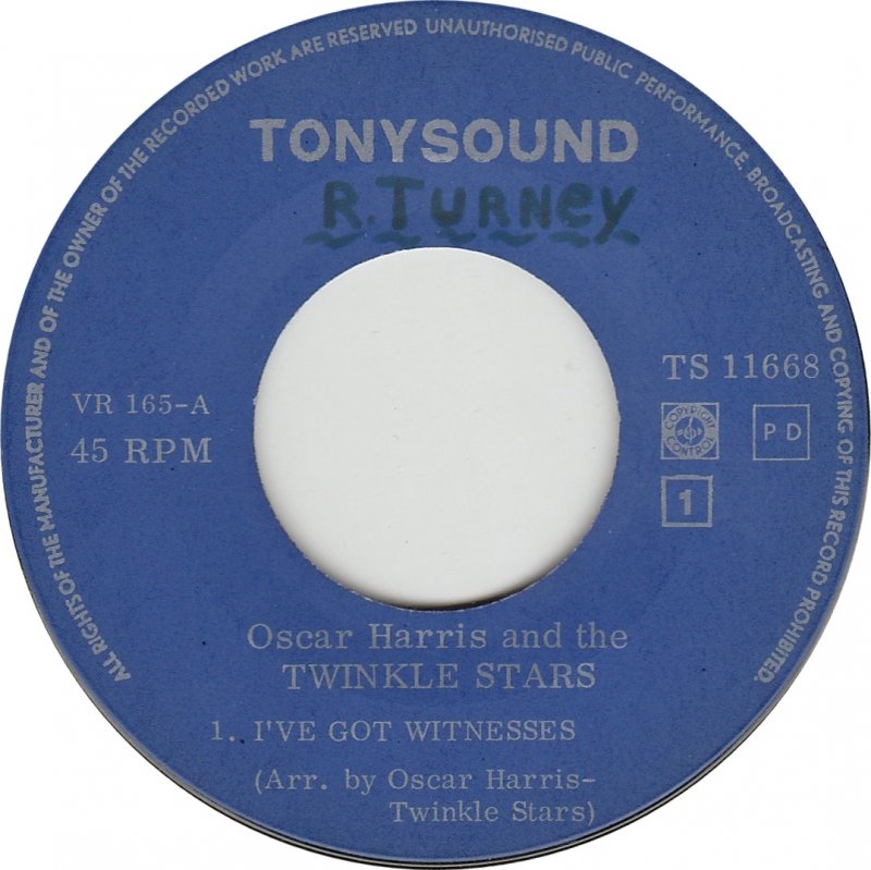 Oscar Harris And The Twinkle Stars - I Got Witnesses 06992 Vinyl Singles VINYLSINGLES.NL