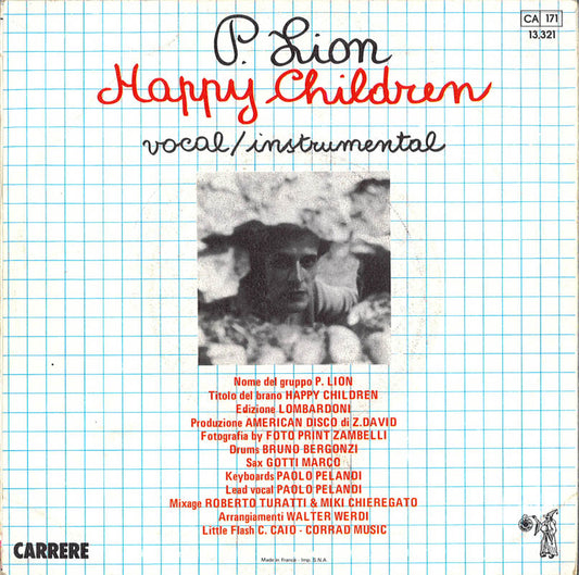 P. Lion - Happy Children 37696 Vinyl Singles Vinyl Zeer Goed / Hoesje Goed "VINYLSINGLES.NL"