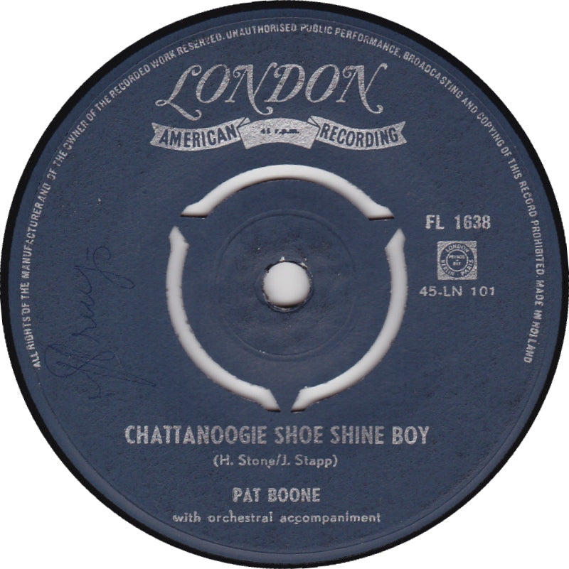 Pat Boone - Chattanoogie shoe shine boy 02367 Vinyl Singles VINYLSINGLES.NL
