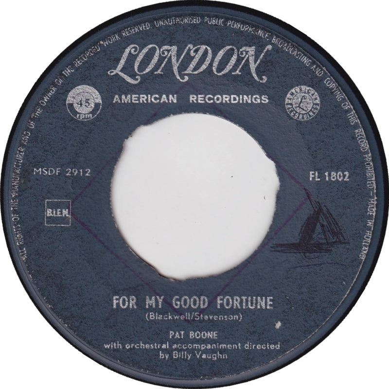 Pat Boone - For My Good Fortune 13440 Vinyl Singles Goede Staat