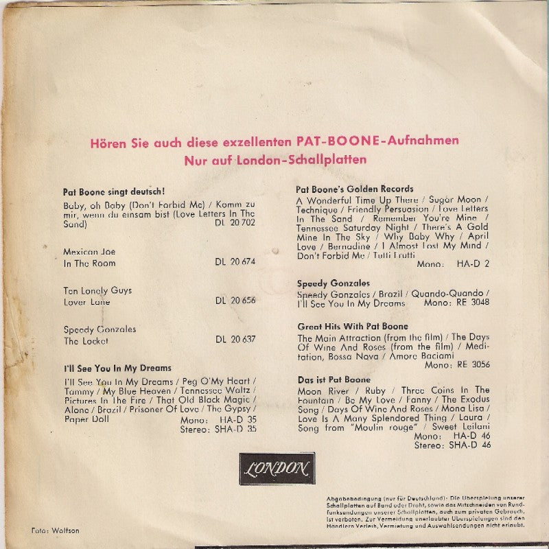 Pat Boone - Rosmarie 15175 Vinyl Singles VINYLSINGLES.NL