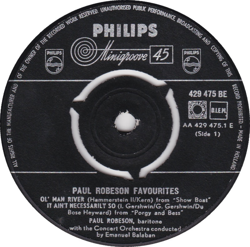 Paul Robeson - Favourites (EP) 10226 14409 Vinyl Singles EP Goede Staat