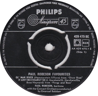 Paul Robeson - Favourites (EP) 10226 14409 Vinyl Singles EP Goede Staat