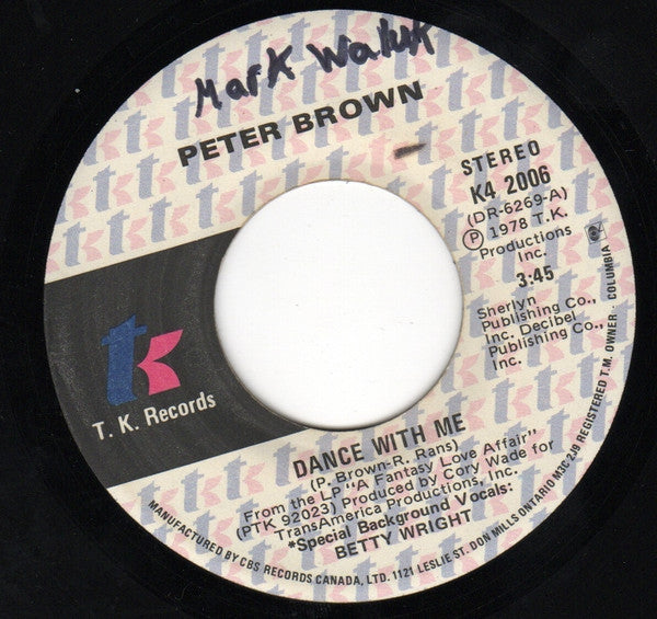 Peter Brown - Dance With Me Vinyl Singles VINYLSINGLES.NL