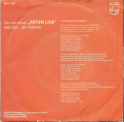 Peter Koelewijn & Zijn Rockets - Klap Maar In Je Handen 34049 36339 Vinyl Singles Goede Staat