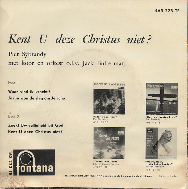 Piet Sybrandy - Kent U Deze Christus Niet (EP) 18657 Vinyl Singles EP VINYLSINGLES.NL
