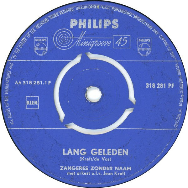 Zangeres Zonder Naam - Lang Geleden 23424 Vinyl Singles Goede Staat