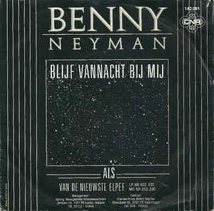 Benny Neyman - Blijf Vanacht Bij Mij Vinyl Singles VINYLSINGLES.NL