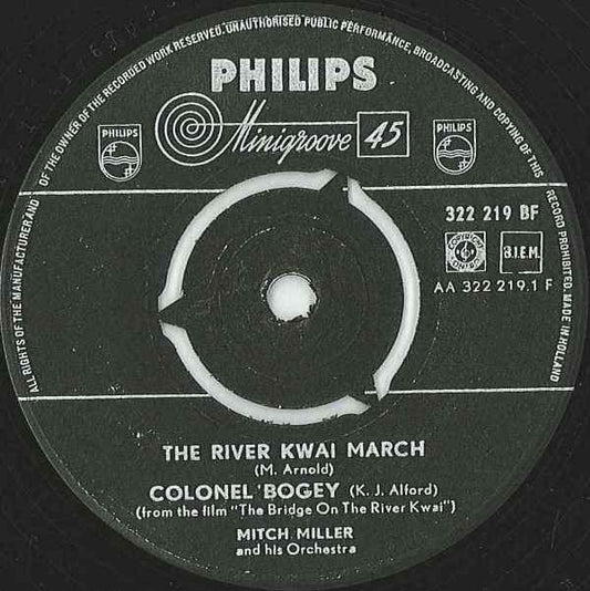 Mitch Miller - The Bridge On The River Kwai 18451 Vinyl Singles Vinyl Very Good (VG) <br> Hoes Generic