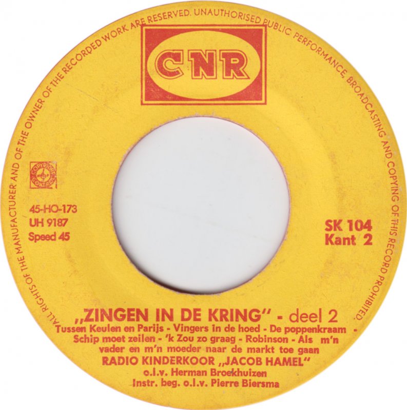 Kinderkoor Jacob Hamel - Zingen In De Kring 2 16912 Vinyl Singles VINYLSINGLES.NL