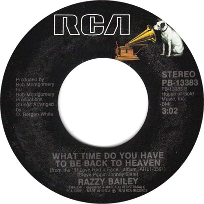 Razzy Bailey - What Time Do You Have To Be Back To Heaven Vinyl Singles VINYLSINGLES.NL
