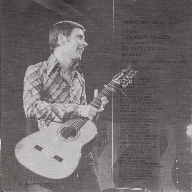 Reinhard Mey - Il Neige Au Fond De Mon Ame Vinyl Singles Vinyl Very Good (VG) <br> Hoes Good Plus (G+)