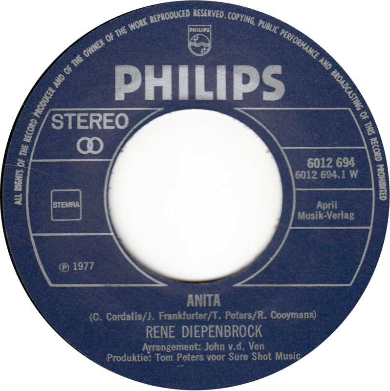 Rene Diepenbrock - Anita 02726 Vinyl Singles VINYLSINGLES.NL