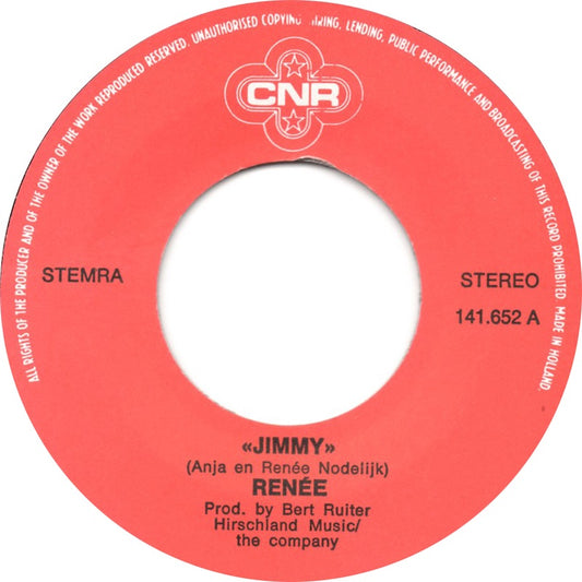 Renee - Jimmy Vinyl Singles Vinyl Zeer Goed / Hoesje Goed "VINYLSINGLES.NL"