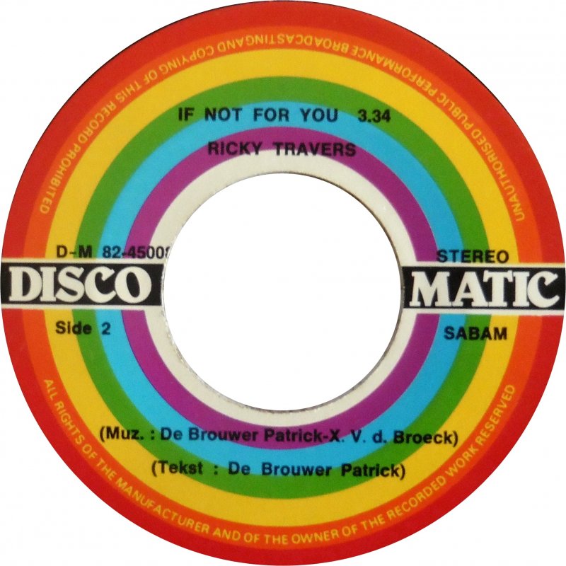 Ricky Travers - Here's Another Lovesong Vinyl Singles Vinyl Very Good (VG) <br> Hoes Good Plus (G+)