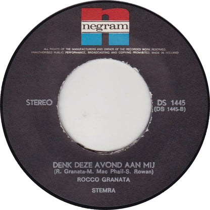 Rocco Granata - Jessica Vinyl Singles Vinyl Very Good (VG) <br> Hoes Good Plus (G+)