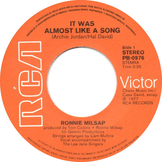 Ronnie Milsap - It Was Almost Like A Song