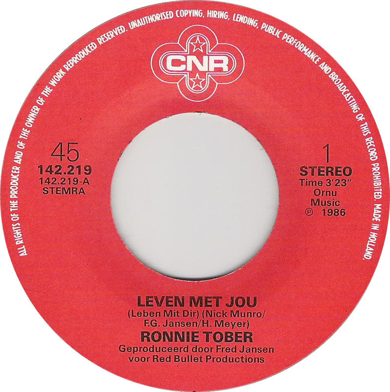 Ronnie Tober - Leven Met Jou Vinyl Singles VINYLSINGLES.NL