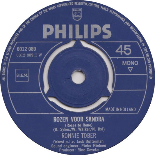 Ronnie Tober - Rozen Voor Sandra 35000 Vinyl Singles Goede Staat