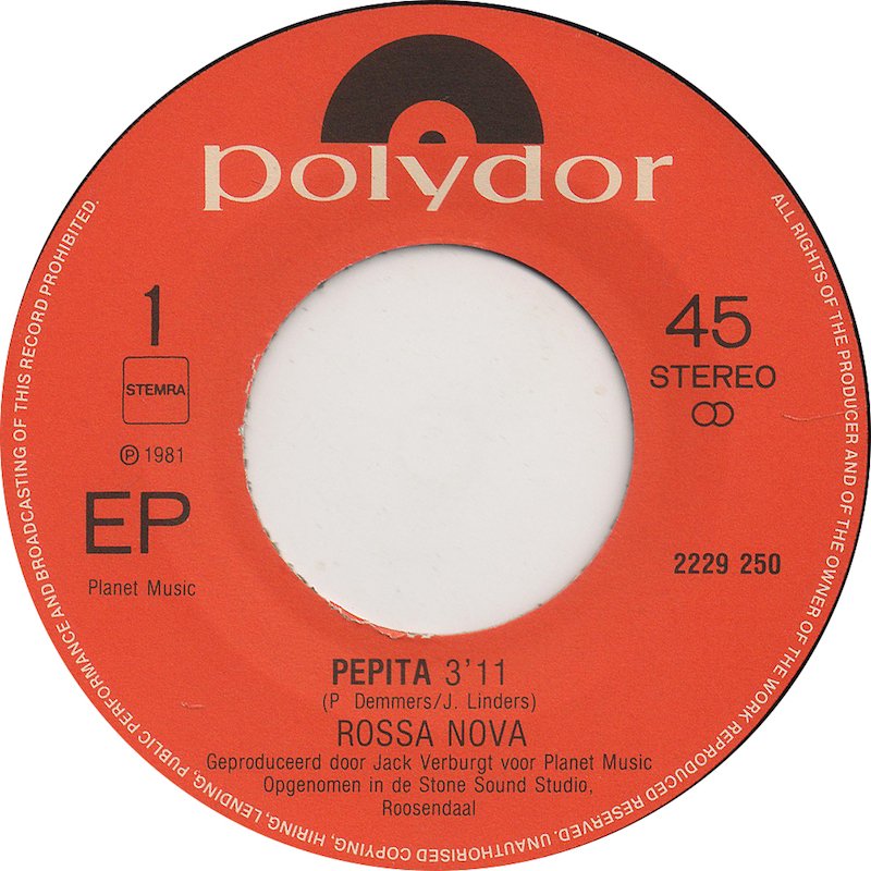Rossa Nova - Pepita (EP) Vinyl Singles EP VINYLSINGLES.NL