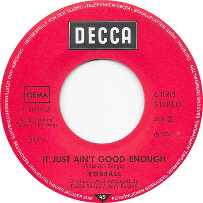 Rossall - It's No Use You Telling Me No Vinyl Singles Vinyl Very Good (VG) <br> Hoes Good Plus (G+)