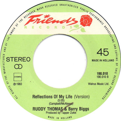 Ruddy Thomas & Barry Biggs - Reflections Of My Life 23208 Vinyl Singles VINYLSINGLES.NL