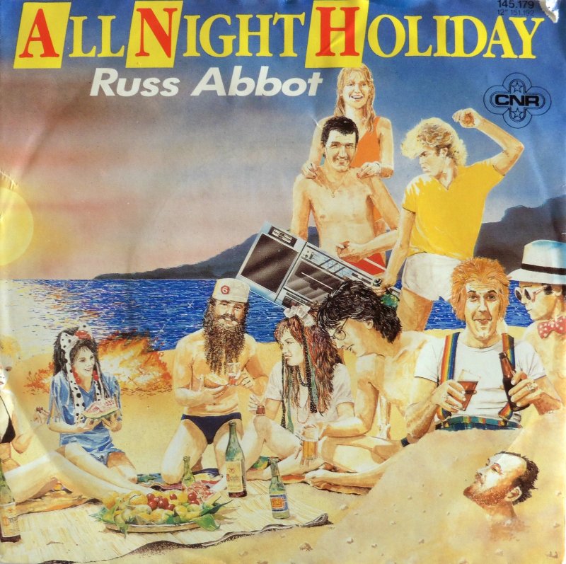 Russ Abbot - All Night Holiday Vinyl Singles Vinyl Goed / Hoes Sticker