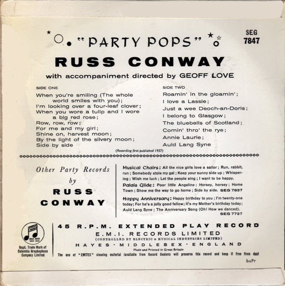Russ Conway - Party Pops (EP) Vinyl Singles EP VINYLSINGLES.NL