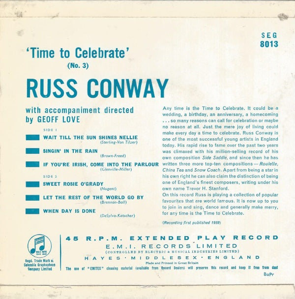 Russ Conway - Time To Celebrate (No. 3) 16266 Vinyl Singles Goede Staat