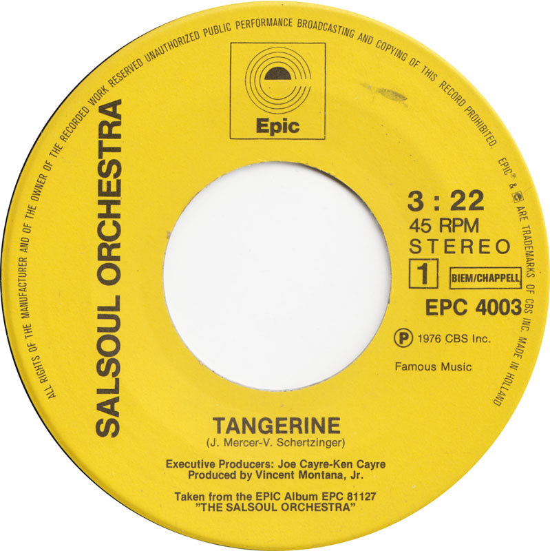Salsoul Orchestra - Tangerine Vinyl Singles VINYLSINGLES.NL