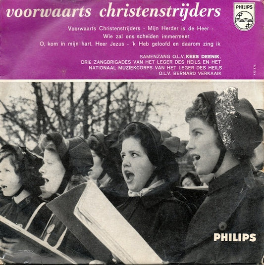 Drie Zangbrigade Van Het Leger Des Heils - Voorwaarts Christenstrijders Vinyl Singles EP Vinyl Very Good (VG) <br> Hoes Good Plus (G+)