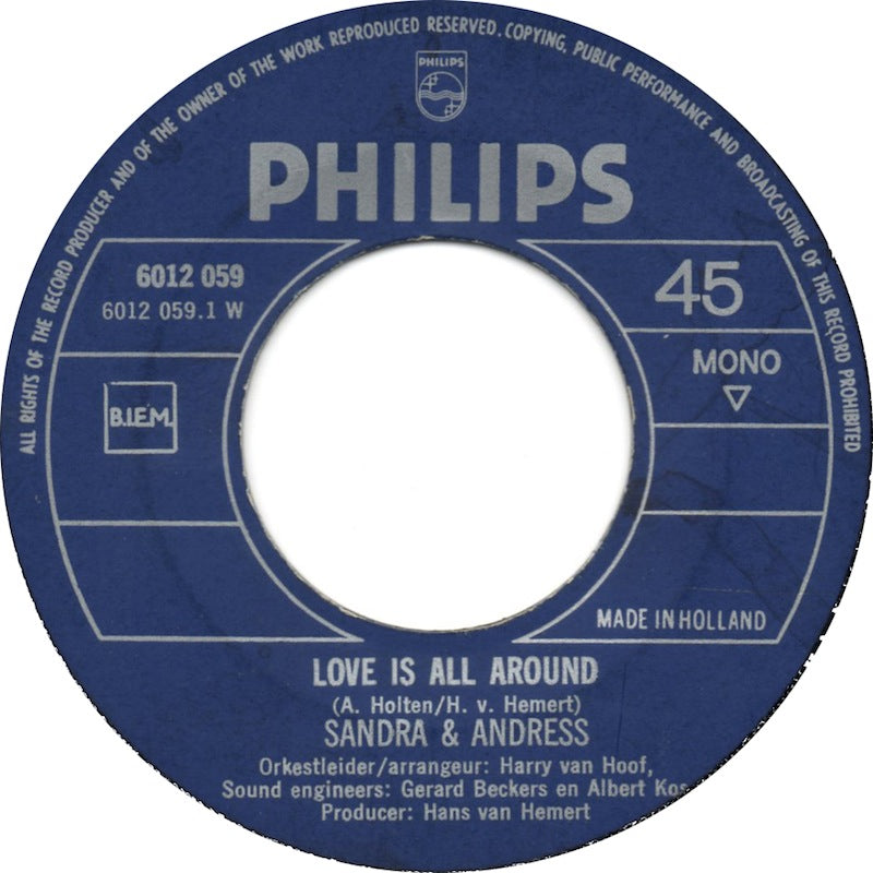 Sandra & Andres - Love Is All Around 34993 Vinyl Singles Goede Staat