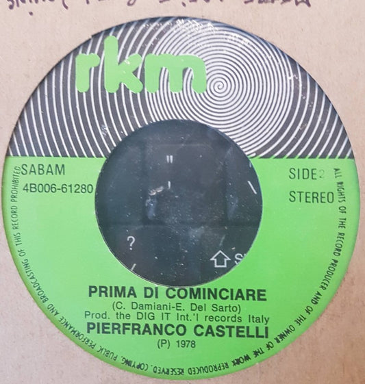 Pierfranco Castelli - Dentro Di Me Vinyl Singles Vinyl Very Good (VG) <br> Hoes Generic