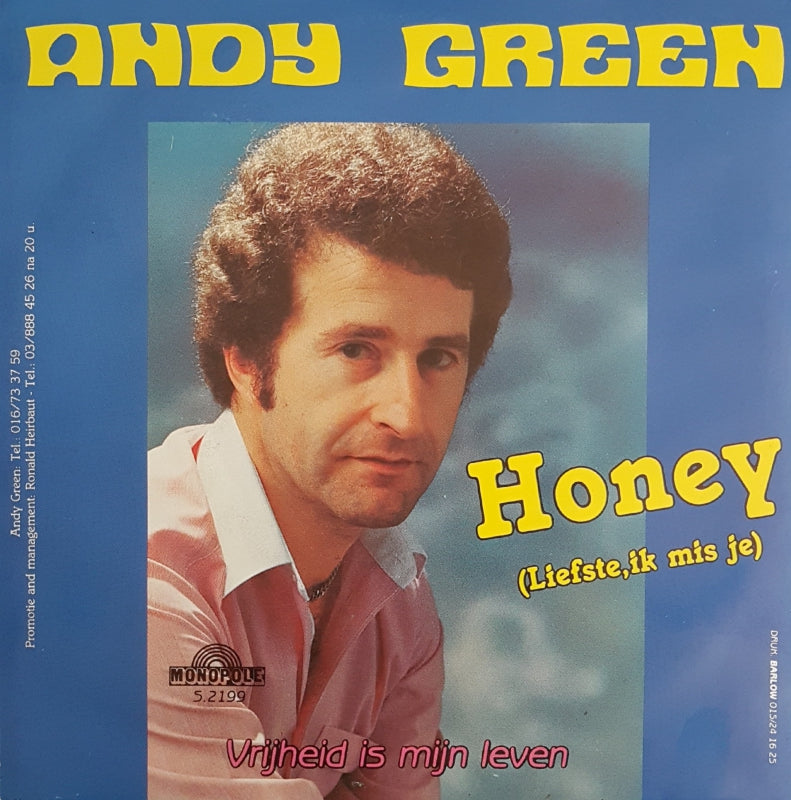 Andy Green - Honey Vinyl Singles Vinyl Very Good (VG) <br> Hoes Good Plus (G+)
