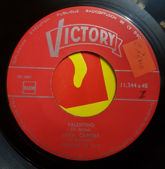 Orgues de cap - Valentino Vinyl Singles EP Vinyl Very Good (VG) <br> Hoes Good Plus (G+)