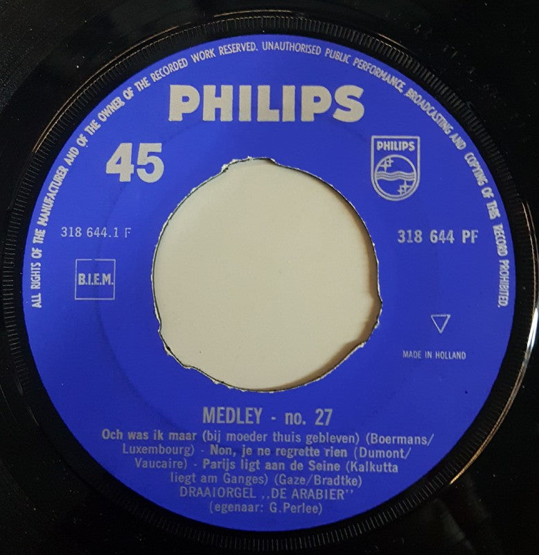 Draaiorgel De Arabier - Medley No. 27 Vinyl Singles VINYLSINGLES.NL