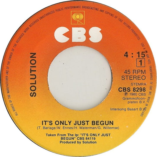 Solution - It's Only Just Begun
