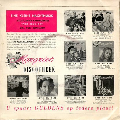 A Stuttgarter Kamerorkest "Pro Musica"  - Serenade No. 13 In G. K.V. 525 Allegro (EP) Vinyl Singles EP VINYLSINGLES.NL