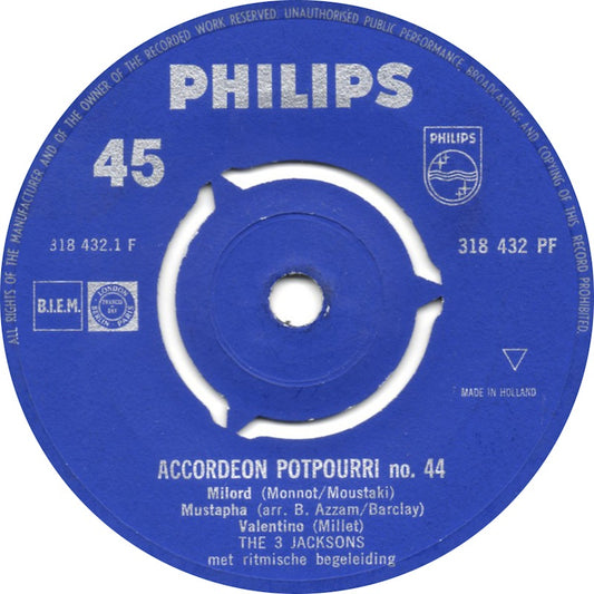 3 Jacksons - Accordeon Potpourri No. 44 Vinyl Singles VINYLSINGLES.NL