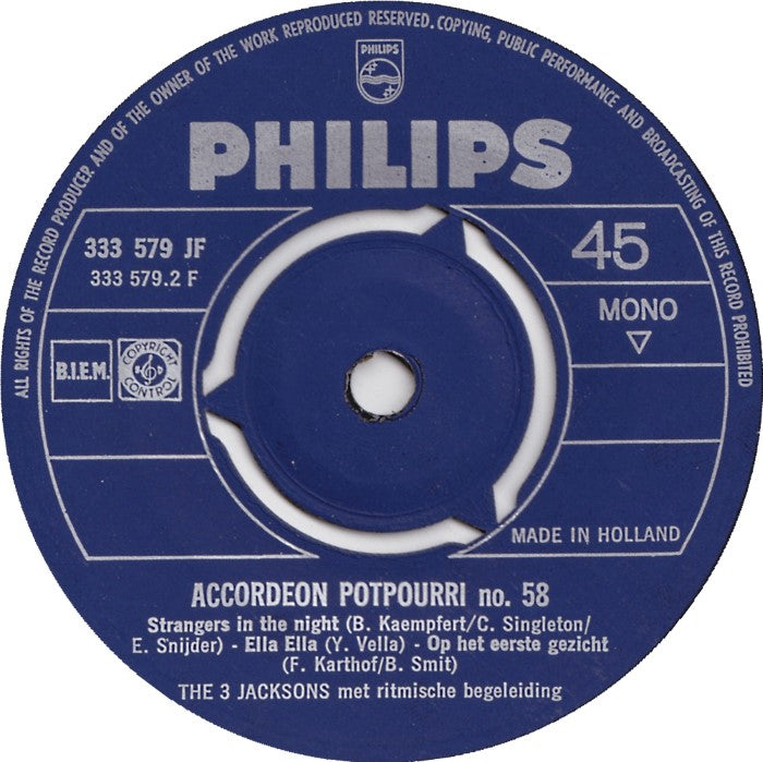 3 Jacksons - Accordeon Potpourri No. 58 22048 Vinyl Singles Hoes: Generic