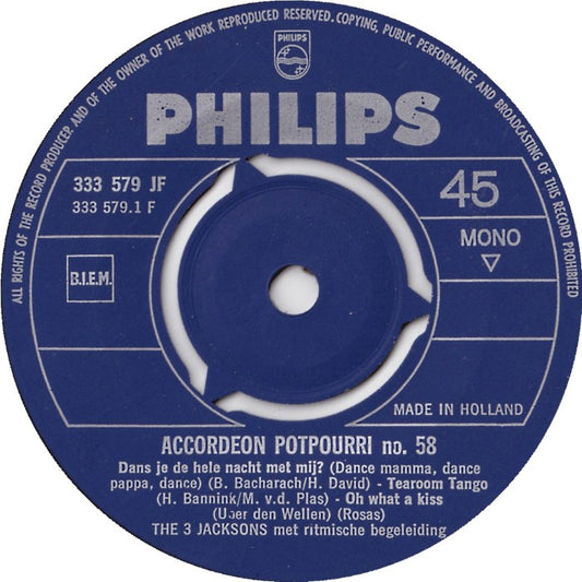 3 Jacksons - Accordeon Potpourri No. 58 Vinyl Singles Vinyl Goed / Hoes Generic