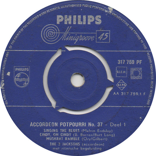 3 Jacksons - Accordeon Potpourri No. 37 17014 Vinyl Singles Hoes: Generic