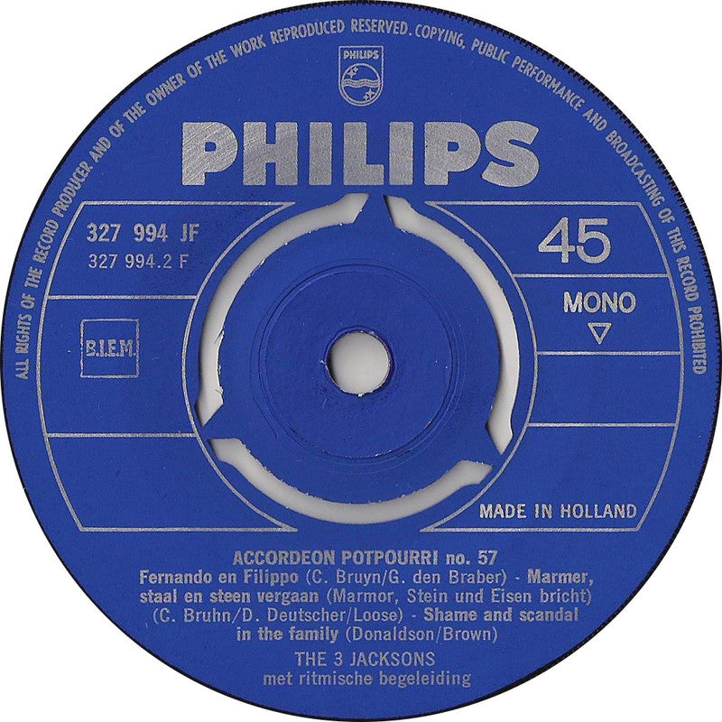 3 Jacksons - Accordeon Potpourri No. 57 Vinyl Singles VINYLSINGLES.NL