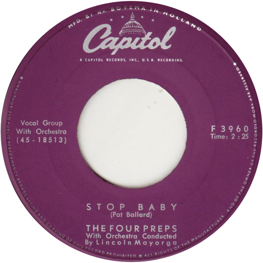 Four Preps - Big Man Vinyl Singles Media VG+ \ Sleeve G+