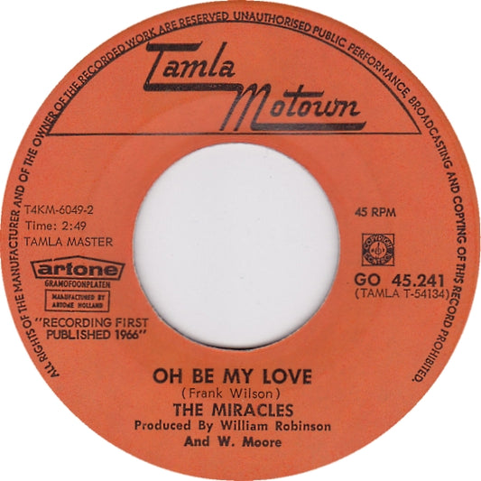 Miracles - Whole Lot Of Shakin' In My Heart Vinyl Singles Media: VG+ / Sleeve: G+ "VINYLSINGLES.NL"