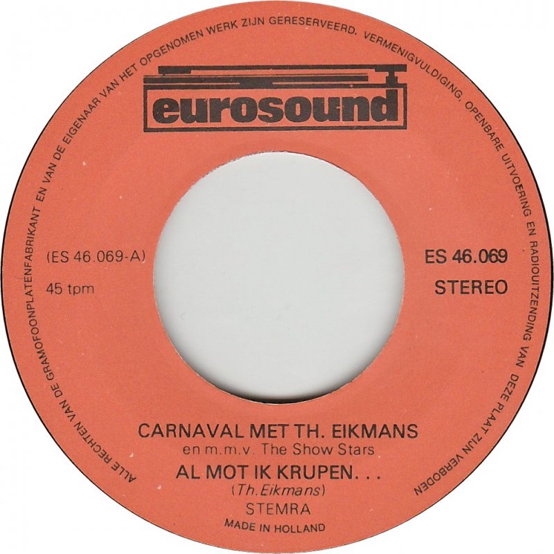 Theo Eikmans - Carnaval met Th. Eikmans 15863 Vinyl Singles Goede Staat