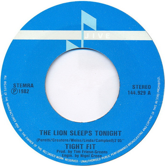 Tight Fit - The lion sleeps tonight 16521 30289 27062 29405 Vinyl Singles VINYLSINGLES.NL